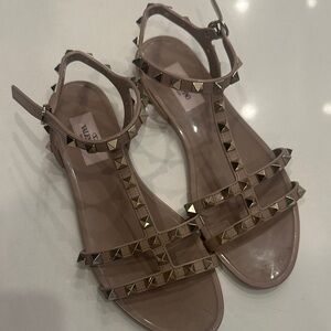 Valentino Women's Beige Studded Sandals